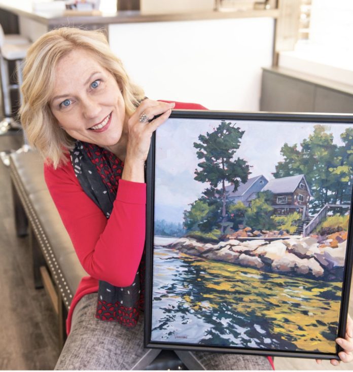 Julie Vanasse, OD, channeled her creativity into painting from a young age and envisioned herself pursuing a degree in fine art. Throughout her studies, though, she found the mechanism of the eye intriguing, and she ultimately changed her career. “Optometry stumbled upon me like fate. It’s natural that I would be drawn to the eyes because I love working on visual art,” she says. After she graduated from the University of Montreal School of Optometry in 1984, she opened the doors to Optoplus, which has now grown to 25 locations in Canada. BUILDING A GALLERY The success of Optoplus is partly due to its unique art gallery feature. Dr. Vanasse hangs her artwork in the office and rotates them seasonally. Most patients most likely won’t see the same collection when they come in for their following visit. Dr. Vanasse’s artwork for her new Optoplus location in Sherbrooke, Quebec Most of her artwork is inspired by the people around her, but she took on a challenge with the grand opening in Sherbrooke, a city in southern Quebec. To help create the atmosphere for the new office, she decided to try a different approach. Inching away from portrait paintings, she referenced a human eye as her subject and mixed shades of orange, blue, cream and black to match the practice’s wallpaper and furniture. It was also a technical challenge for her. She created four drafts, in pencil, spending about 20 hours over multiple days. She drew it on a large canvas, and it “required more experimentation than my past artwork, but I’m definitely happy with the outcome,” she says. THE ART OF CONVERSATION The finished painting now hangs behind the front desk, becoming the center of attention for any patient who walks in. It’s a great conversation-starter between Dr. Vanasse and her patients, especially those who are also fellow painters. “A lot of my patients practice art and seeing my paintings opens conversations I wouldn’t have been able to hear otherwise. These talks resemble an open table discussion in a museum, where artists exchange photos and give each other feedback. It’s a great space for encouragement and to witness each other’s growth,” she says. Several patients also expressed their desire to purchase paintings. “Art is crucial, especially in the middle of this COVID-19 pandemic. As much as painting uplifts my mood, I want the artwork to uplift the spirits of anyone visiting the practice,” Dr. Vanasse says. With Dr. Vanasse approaching retirement, she’s looking forward to the increased time and freedom she’ll have to explore new art styles. While the optometric practice years may be winding now, they’ve helped create the start of something new. This article was originally published by Woman in Optometry.