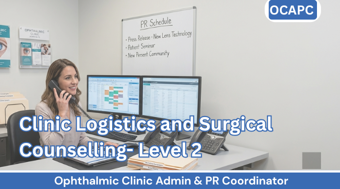 Ophthalmic Clinic Admin & PR Coordinator LEVEL 2 — Clinic Logistics and Surgical Counselling (English)