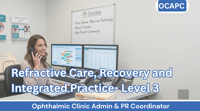 Ophthalmic Clinic Admin & PR Coordinator Level 3 — Refractive Care, Recovery and Integrated Practice (English)