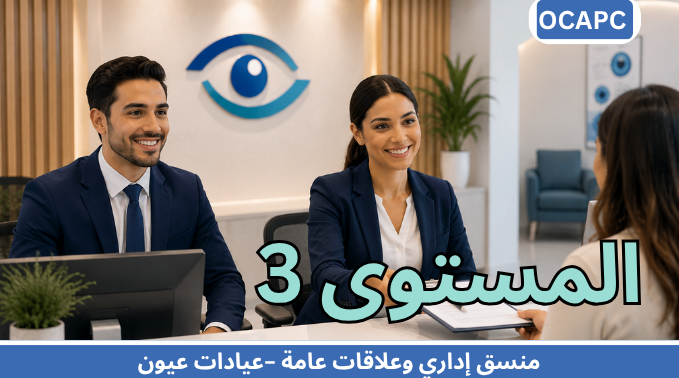منسق إداري وعلاقات عامة -عيادات عيون المستوي 3 — الرعاية الانكسارية، التعافي والممارسة المتكاملة (باللغة العربية)